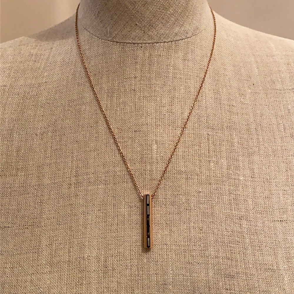 Michael Kors Rose Gold Crystal Barrel Necklace